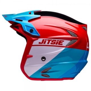 Jitsie Trialhelm HT2 Linez Black/Red/Blue XS