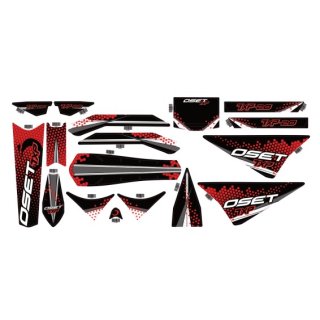 Stickerset / Aufklebersatz, Design „Hex“, Rot für Oset TXP-20