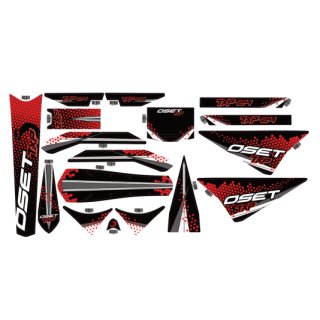 Stickerset / Aufklebersatz, Design „Hex“, Rot für OsetTXP-24